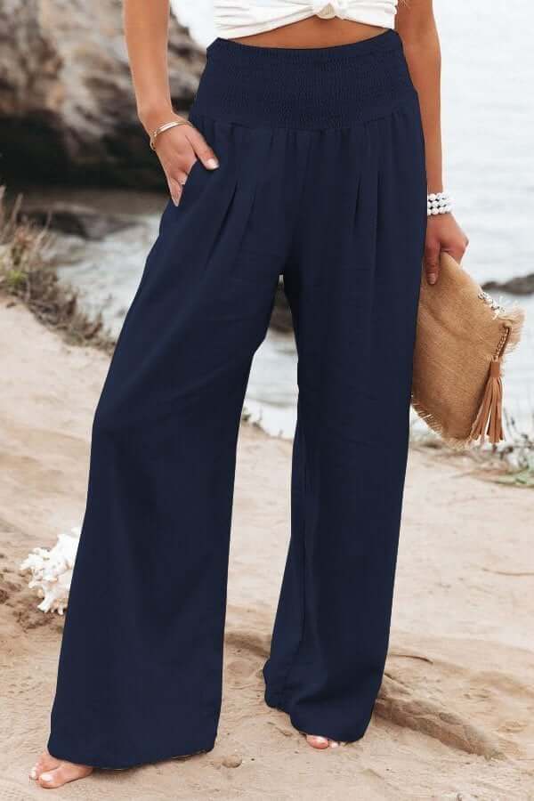 Quinley - Pantaloni Elasticizzati in Lino