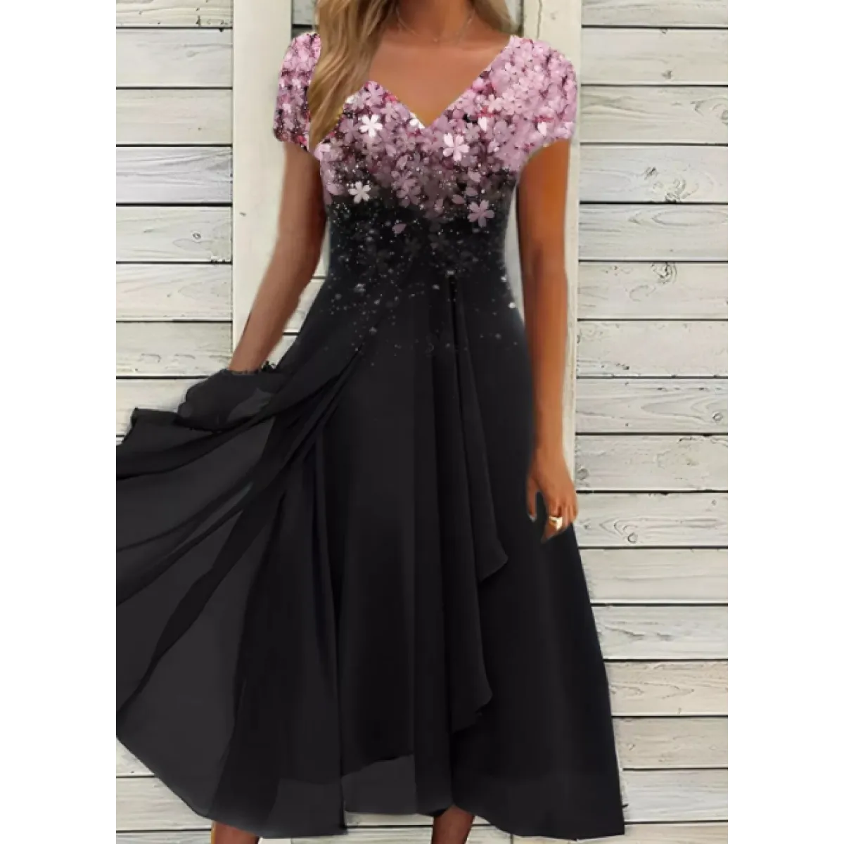 Mauricia - Abito midi elegante in pizzo con design floreale