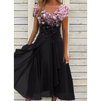 Mauricia - Abito midi elegante in pizzo con design floreale