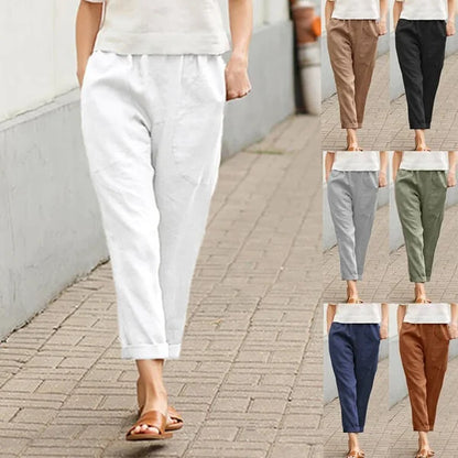 Ember - Pantaloni ampi in lino e cotone