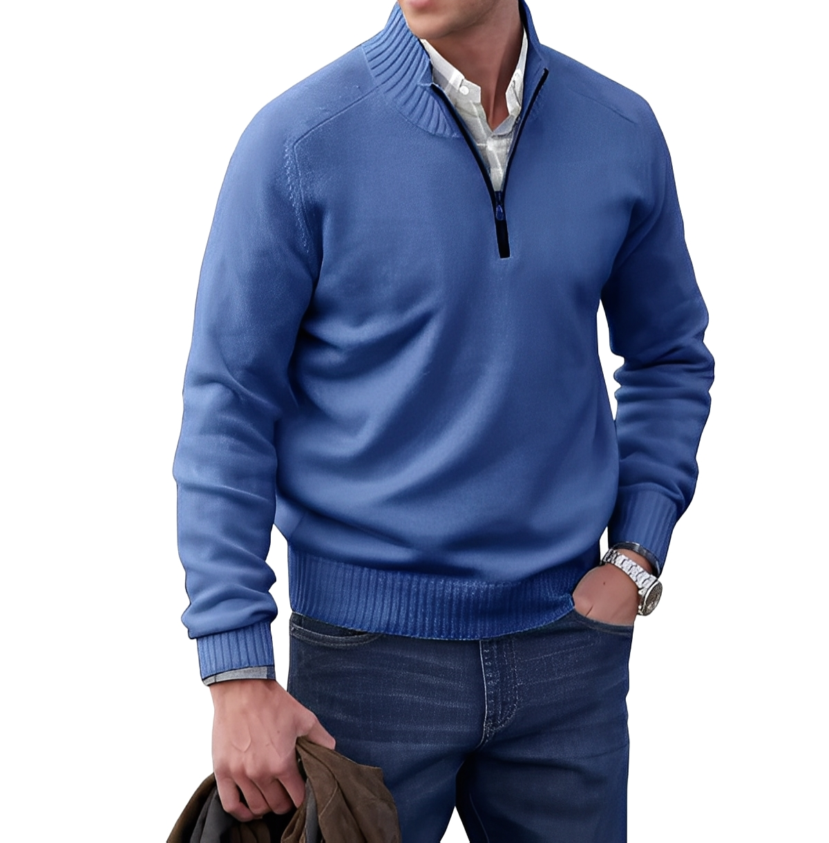 Gabriel - Pullover maschile in cashmere con cerniera
