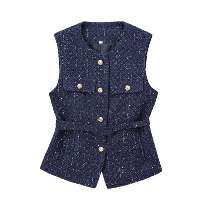 Daphne - Gilet Slim-Fit con Cintura Decorata di Perline