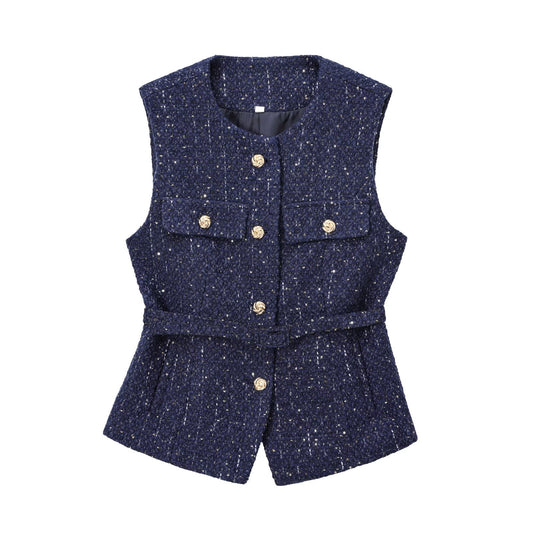 Daphne - Gilet Slim-Fit con Cintura Decorata di Perline