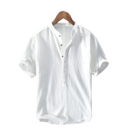 Nico - Camicia casual in lino e cotone a maniche corte