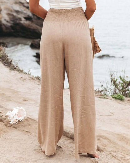 Quinley - Pantaloni Elasticizzati in Lino
