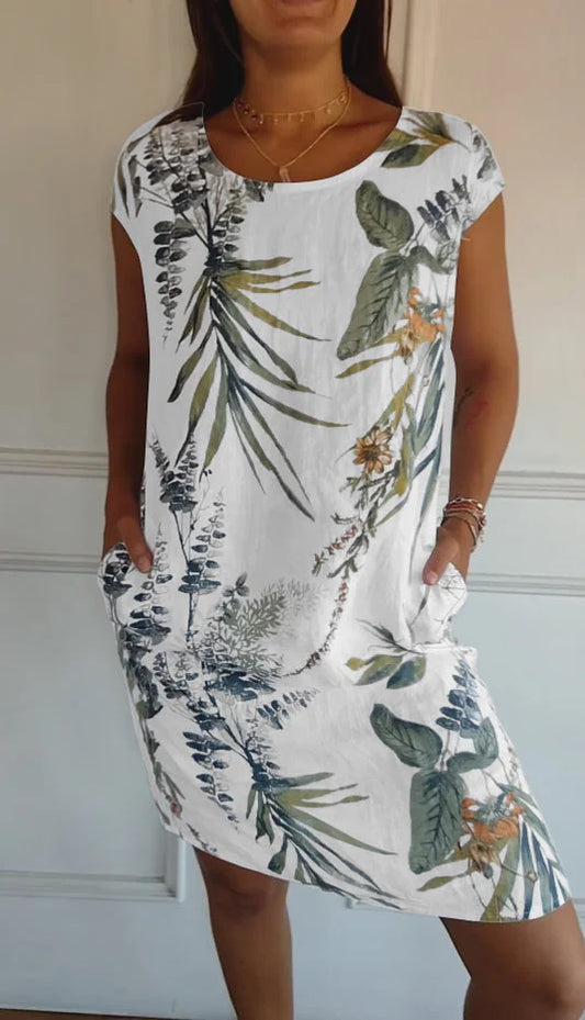 Britt – Abito stampato con scollo rotondo