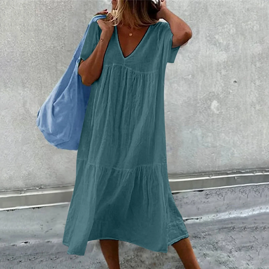 Deanna - Abito Casual V-Neck Versatile e Confortevole