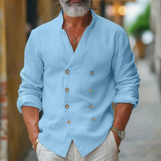 Vireo - Camicia da Uomo Contemporanea con Collo a V