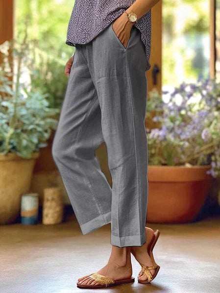 Oona - pantaloni estivi in lino da donna comodi