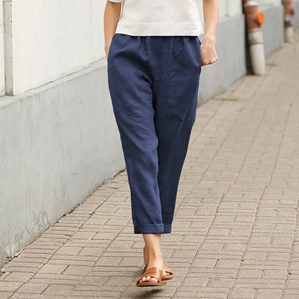 Ember - Pantaloni ampi in lino e cotone