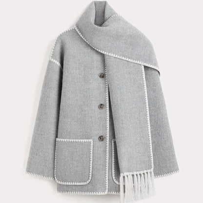 Sofie - Cappotto in misto lana con sciarpa