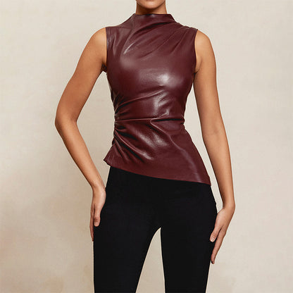 Cascadia - Gilet Cinchato in Pelle Premium