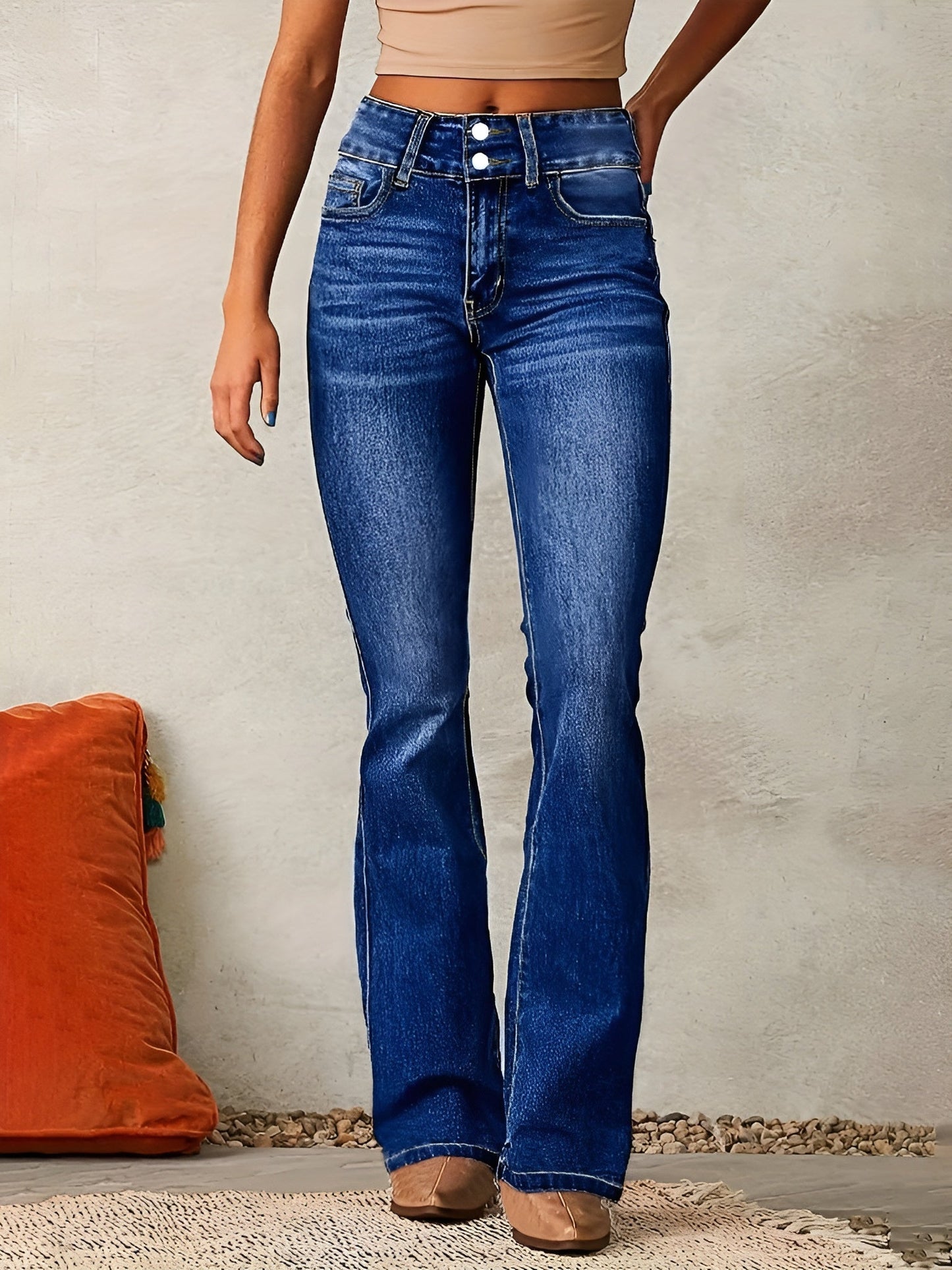 Neely - Jeans comodi a vita alta per donna