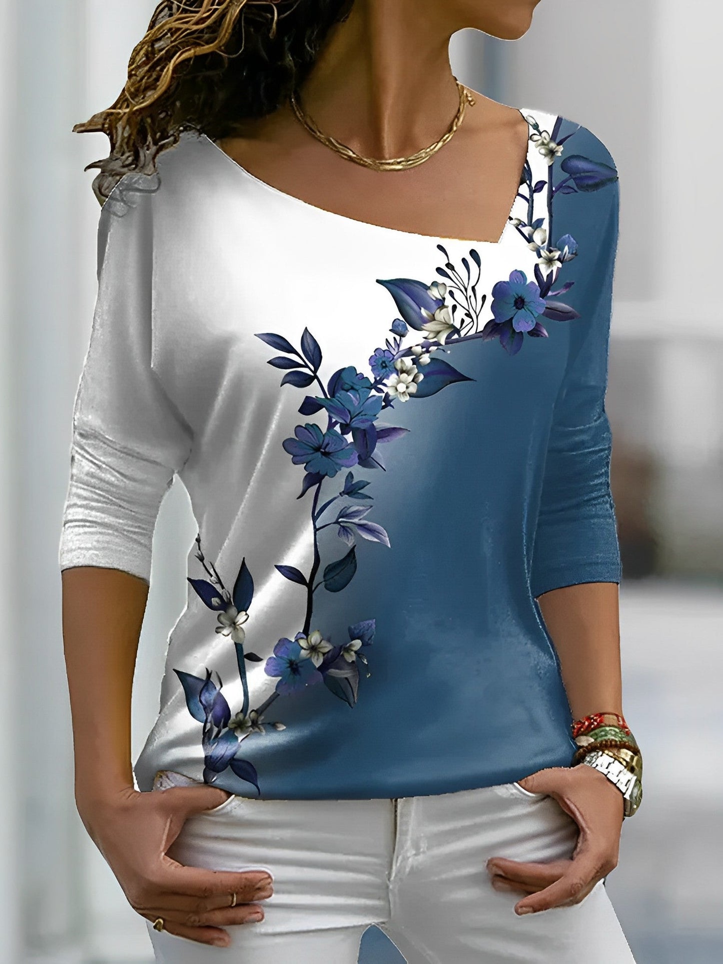 Tyra - Camicia con Design Floreale
