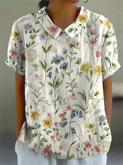 Shelby - Vintage Fiori Camicetta Donna Casual