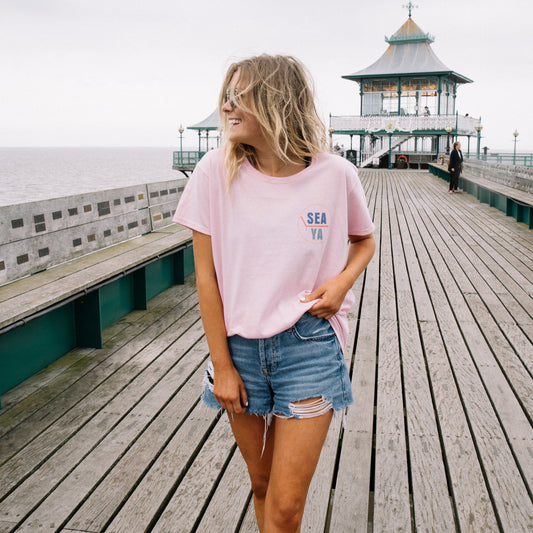 T-shirt Rosa "Sea Ya" da Donna