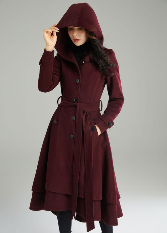 Cappotto in Lana con Cappuccio – Elegante e Caldo