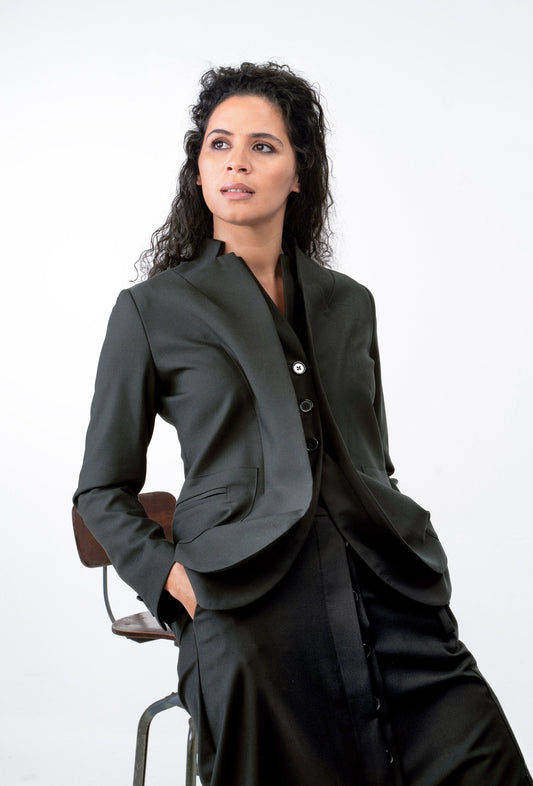 Blazer Nero Elegante in Lana