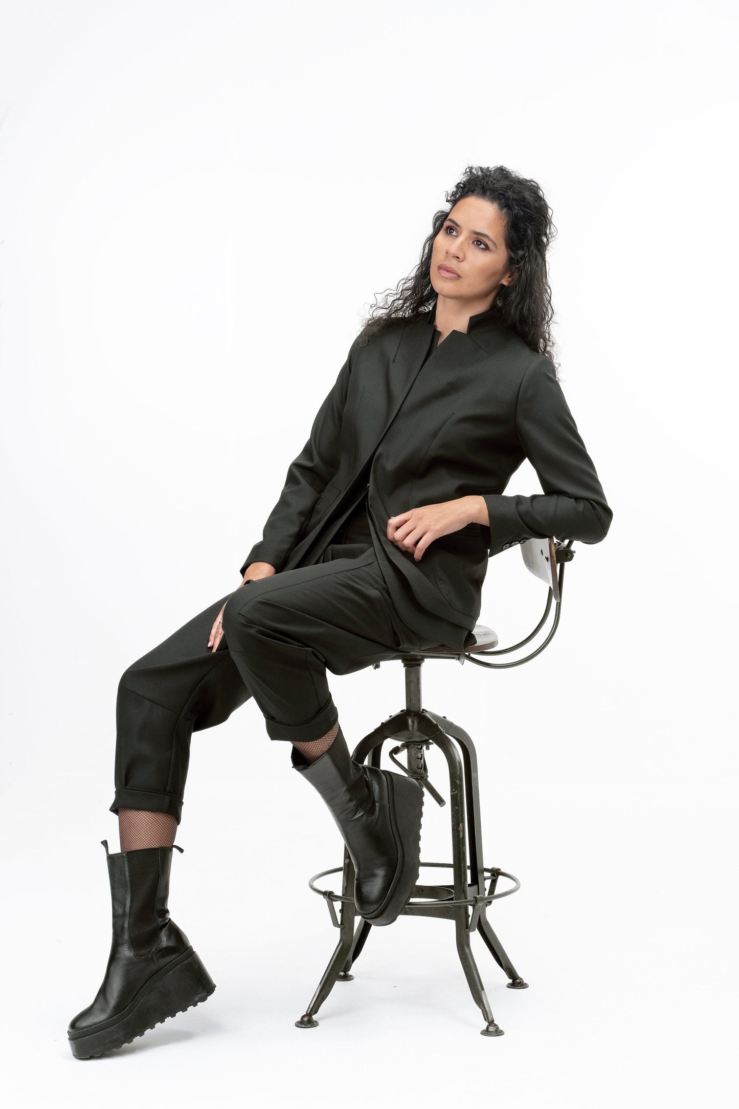 Blazer Nero Elegante in Lana