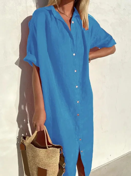 Maloi - Abito Camicia in Lino senza Sforzo