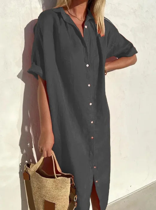 Maloi - Abito Camicia in Lino senza Sforzo