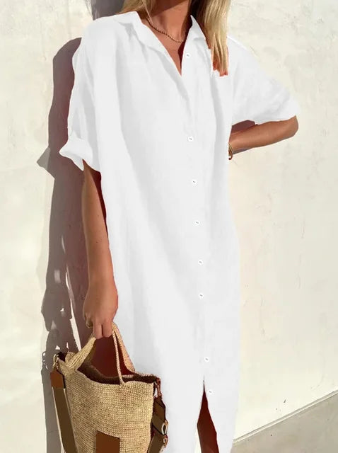 Maloi - Abito Camicia in Lino senza Sforzo