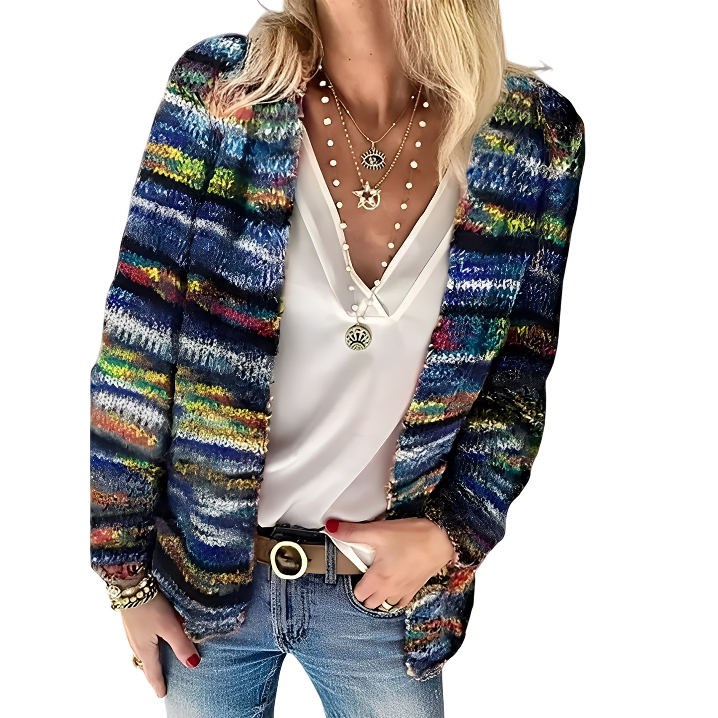 Deonne - Cardigan multicolore casual per donne