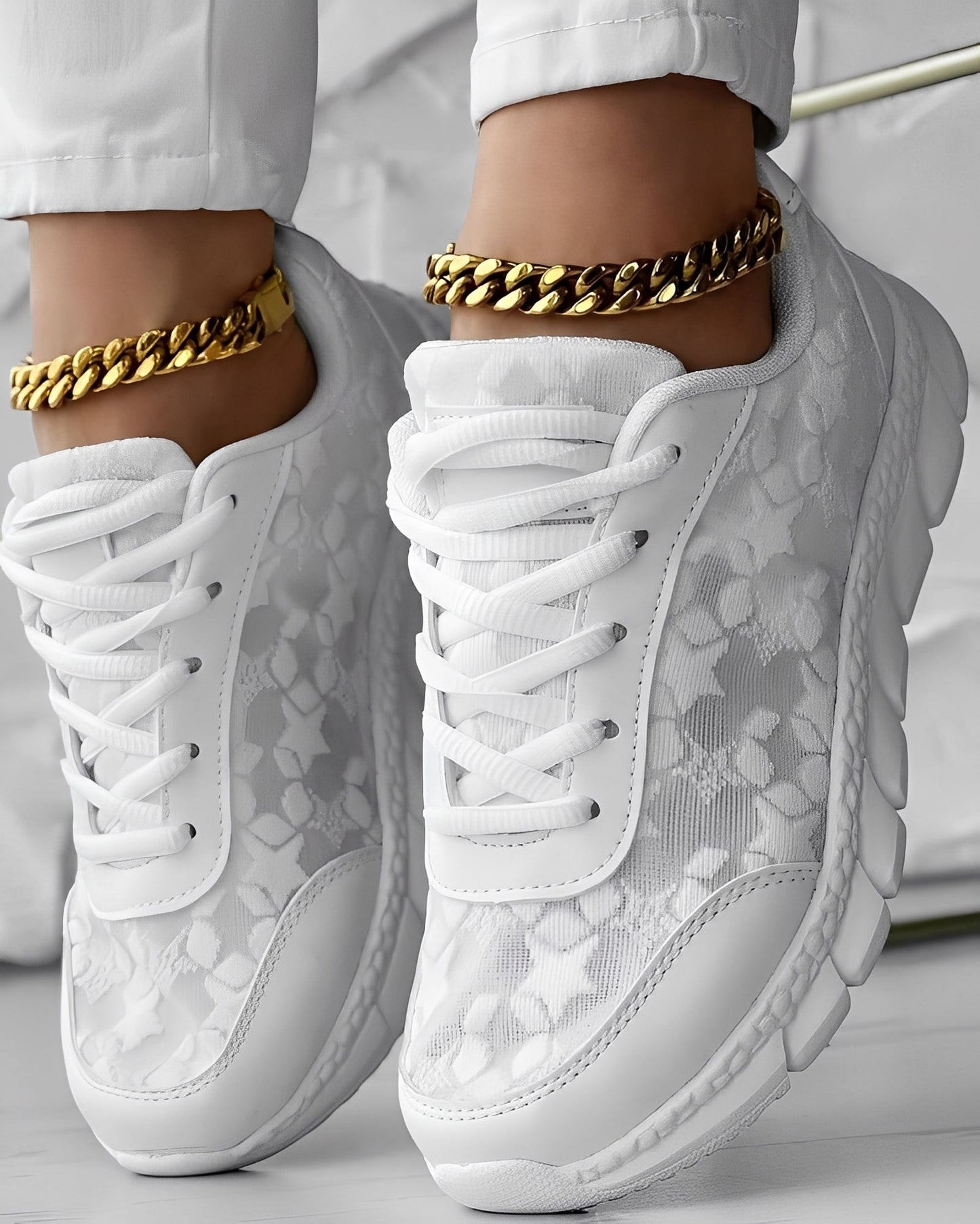 Elisabeth - Sneakers casual e traspiranti con disegno floreale per donne