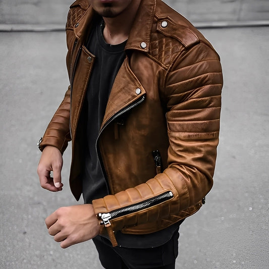 Easton - Veste en cuir rétro pour homme au style chic