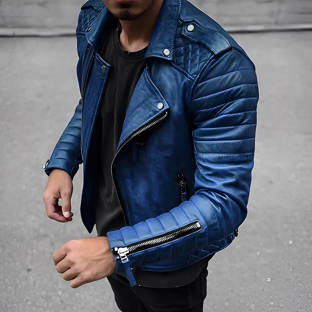 Easton - Veste en cuir rétro pour homme au style chic