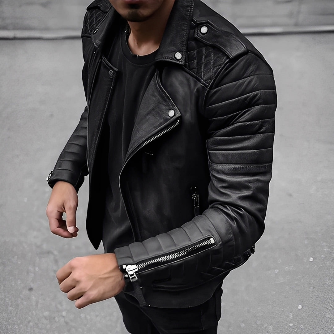 Easton - Veste en cuir rétro pour homme au style chic