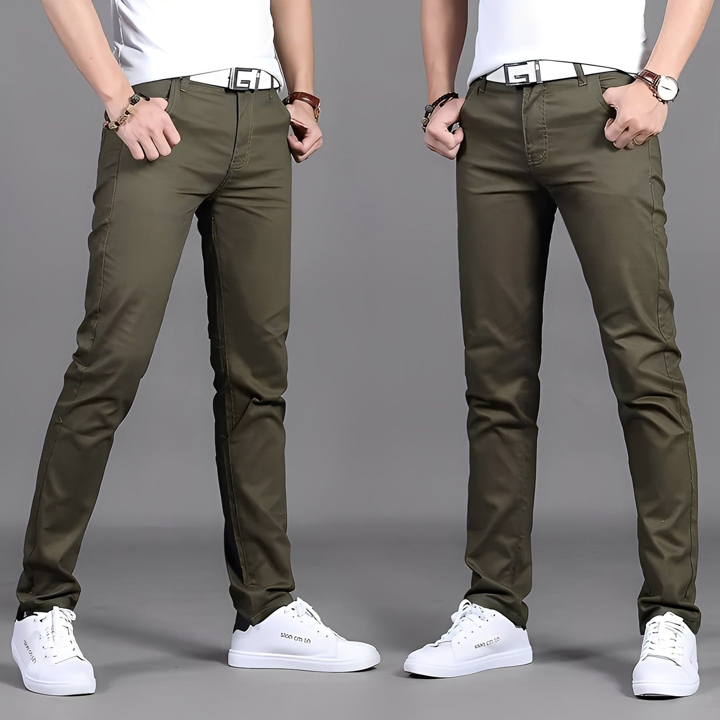 Russell - Pantaloni chino casual aderenti da uomo