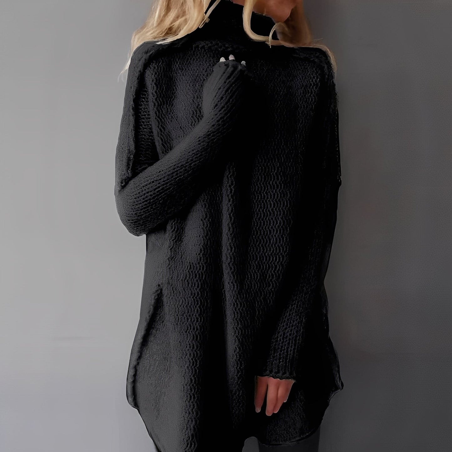Coreen - Maglione largo e casual a collo alto per donne