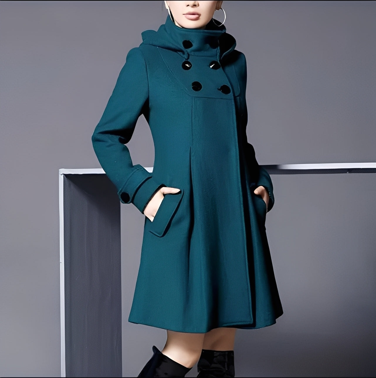 Maree - Cappotto casual con cappuccio e tasche laterali per donne