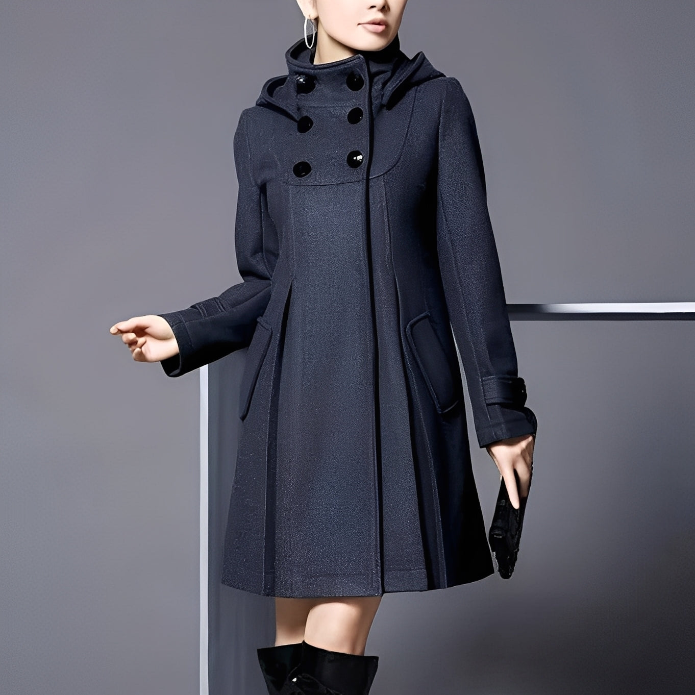 Maree - Cappotto casual con cappuccio e tasche laterali per donne