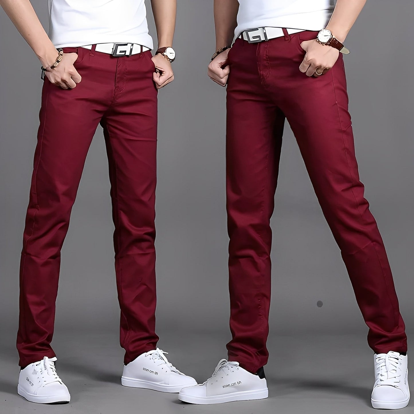Russell - Pantaloni chino casual aderenti da uomo