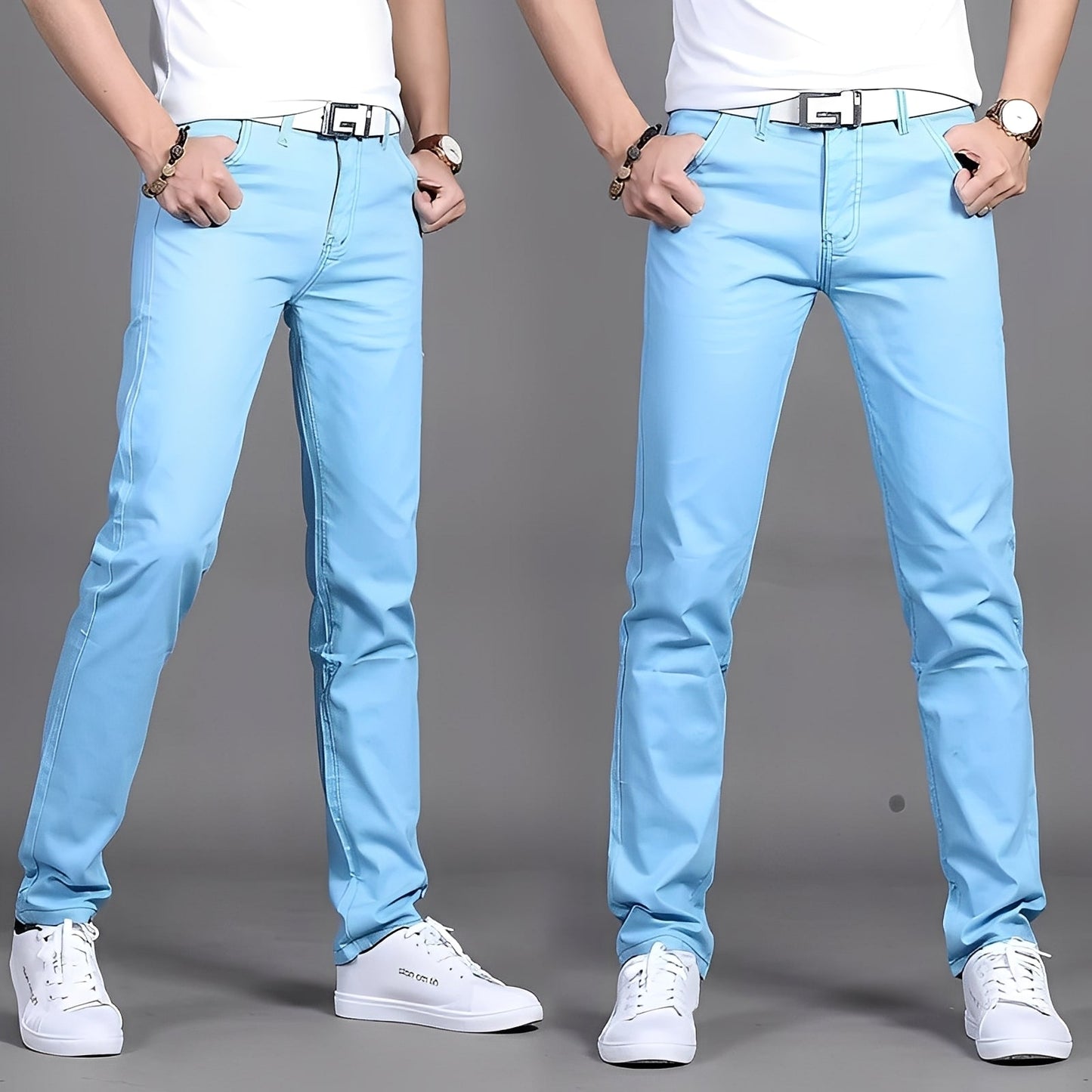 Russell - Pantaloni chino casual aderenti da uomo