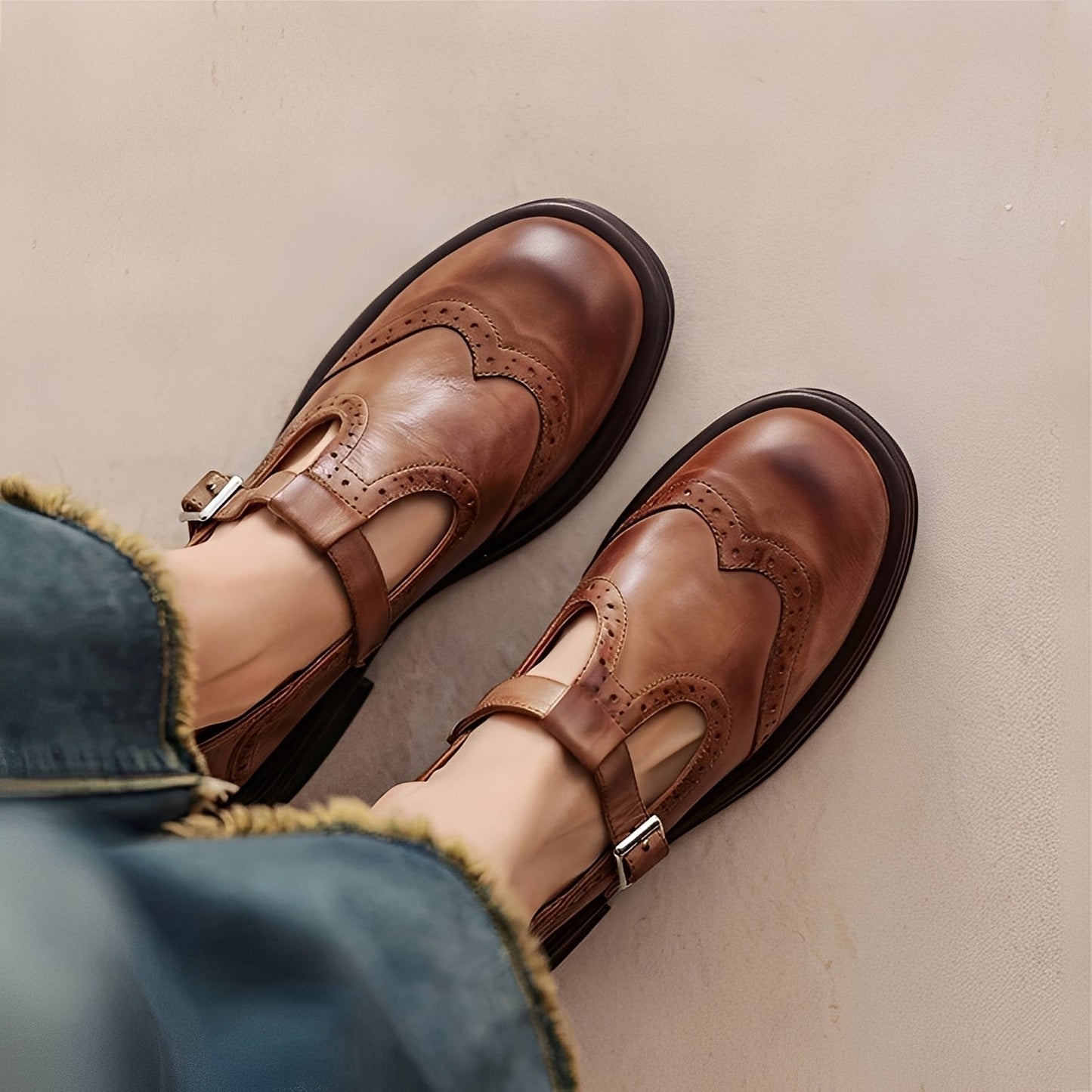 Marley - Scarpe piatte eleganti in pelle per donne