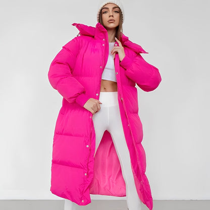 Jacquelyn - Raffinata giacca lunga con cappuccio per donne