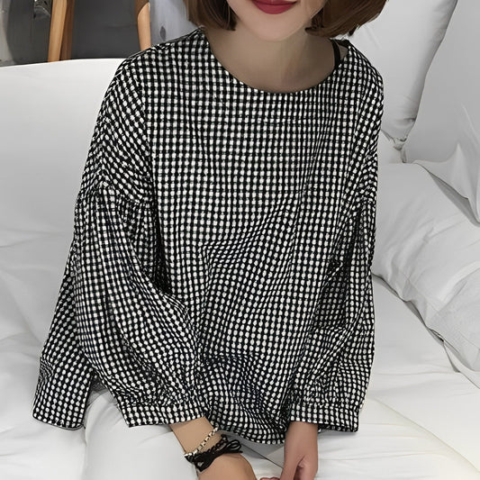Tahlia - Camicia casual a quadri con design irregolare per donne