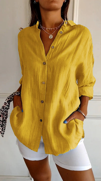 Kristina - Leggera Camicia Donna Bottoni Estate