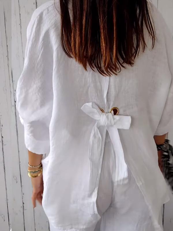 Reena – Maglietta casual in cotone e lino