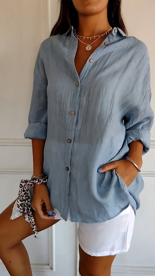 Abba - Blusa Sciolta & Leggera con Bottoni