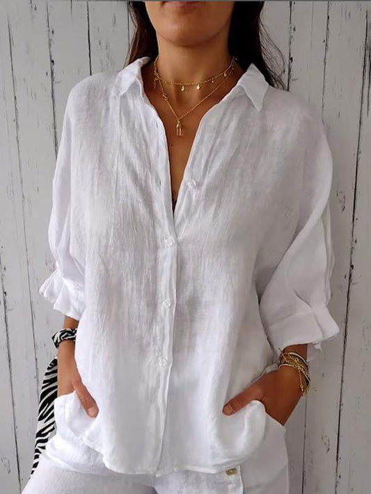Reena – Maglietta casual in cotone e lino