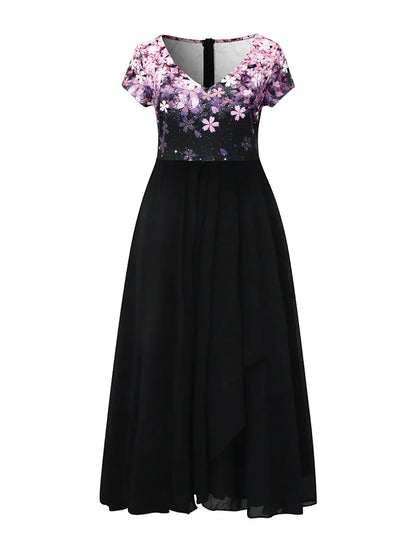 Mauricia - Abito midi elegante in pizzo con design floreale