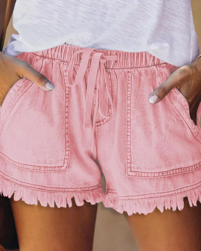 Kyan - Pantaloncini in Denim Classico con Coulisse