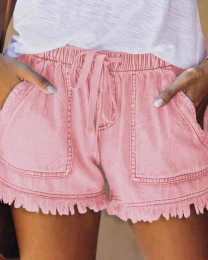 Kyan - Pantaloncini in Denim Classico con Coulisse