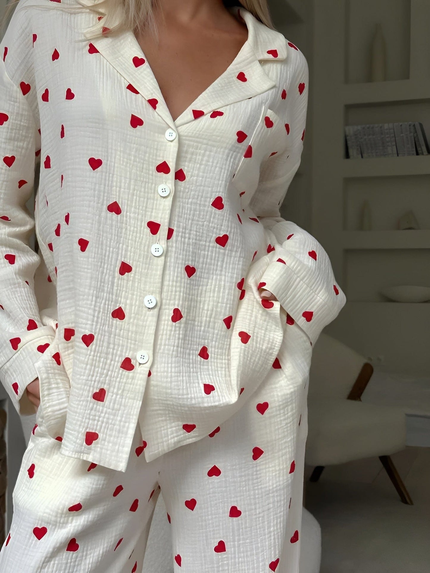 Lola – Elegante pigiama con motivi a cuore