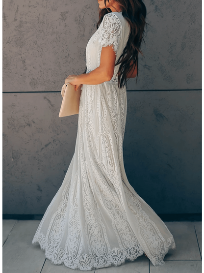 Angelica - Elegante Vestito in Pizzo con Scollatura a V