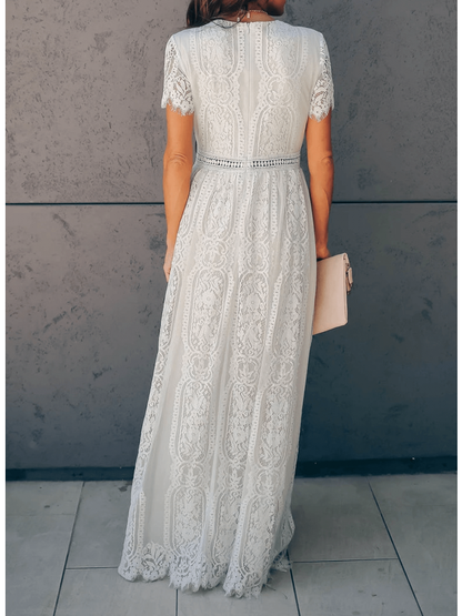 Angelica - Elegante Vestito in Pizzo con Scollatura a V